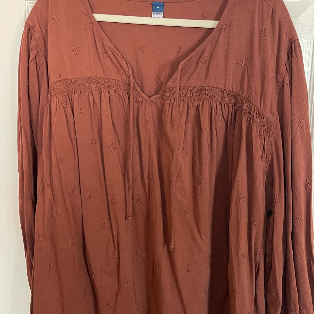 Old Navy Terracotta Embroidered Blouse